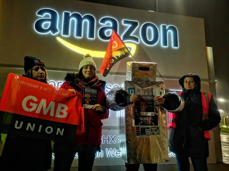 GMB - Mass demo hits Amazon HQ over internet giant's '£90 million missing tax’